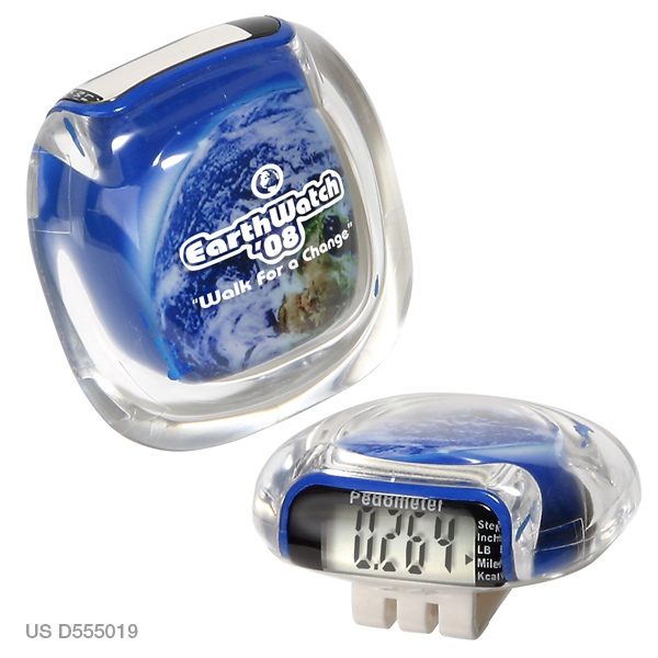 Multifunction Earth Clearview Pedometer Blue Multi Function Pedometer